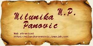 Milunika Panović vizit kartica